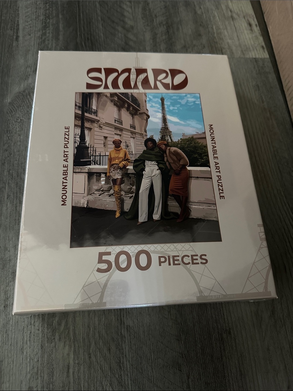 SMARD 500-Piece Paris Mountable Art Puzzle - Cream & Brown